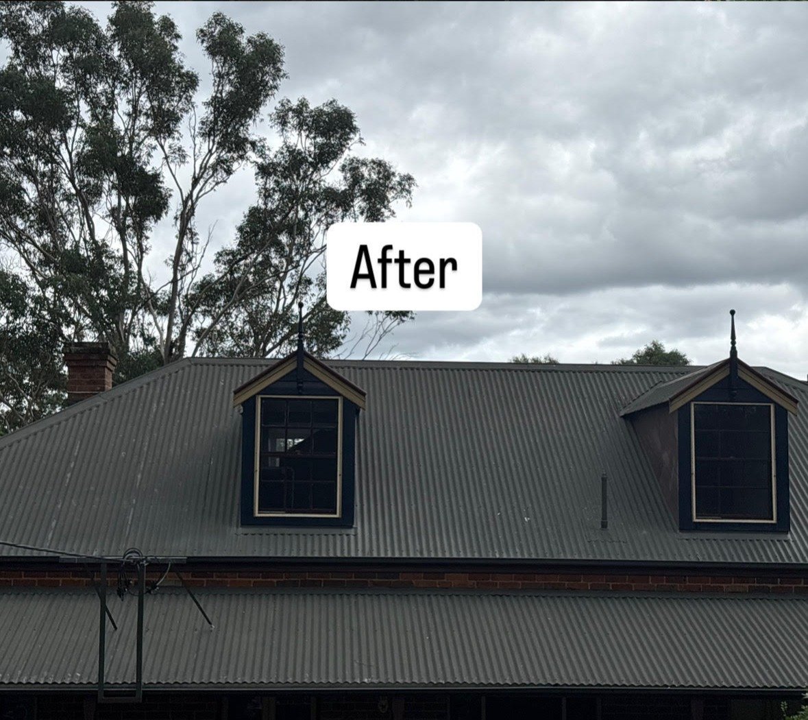 After pressure washing