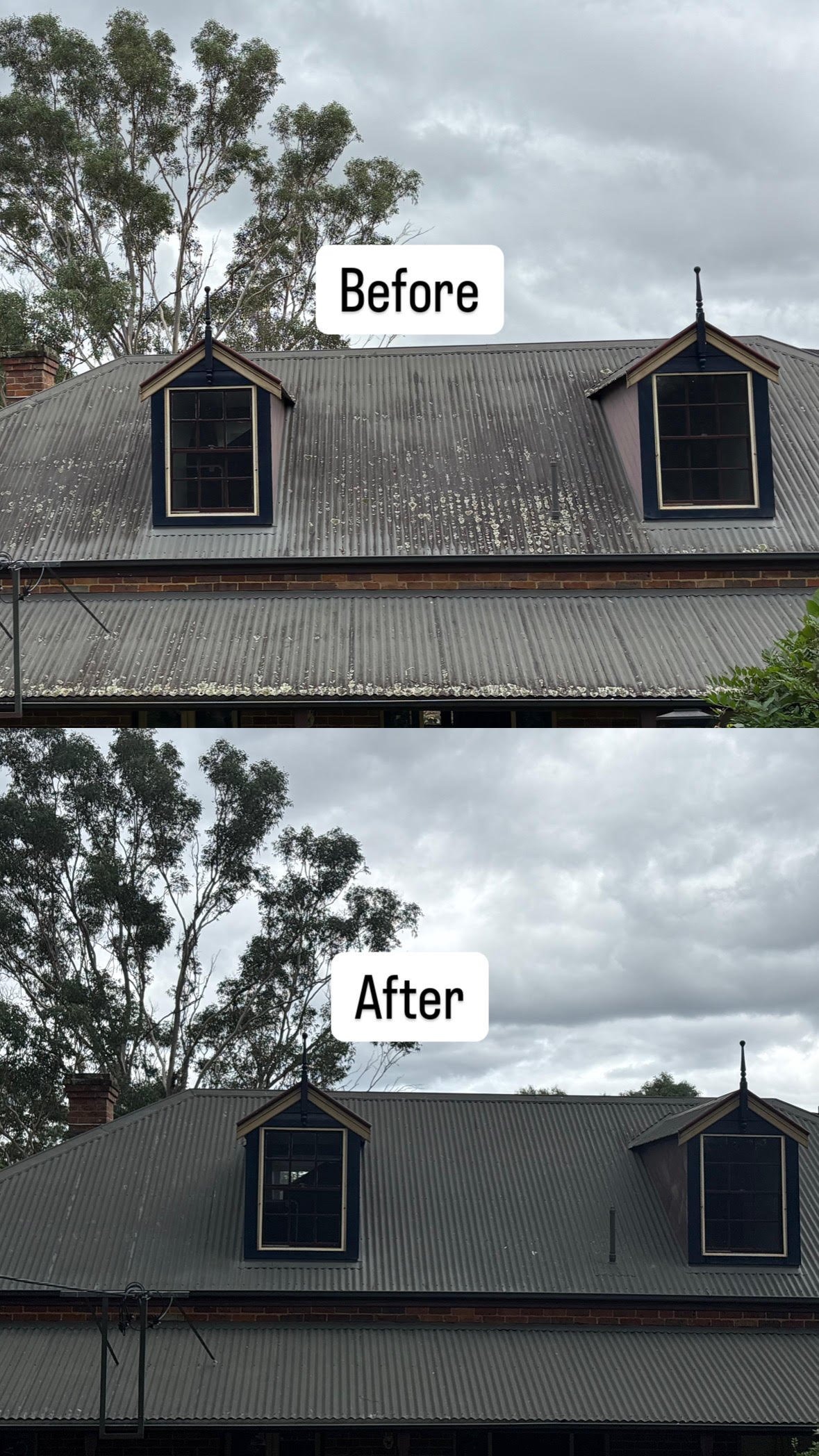 Before and after comparison